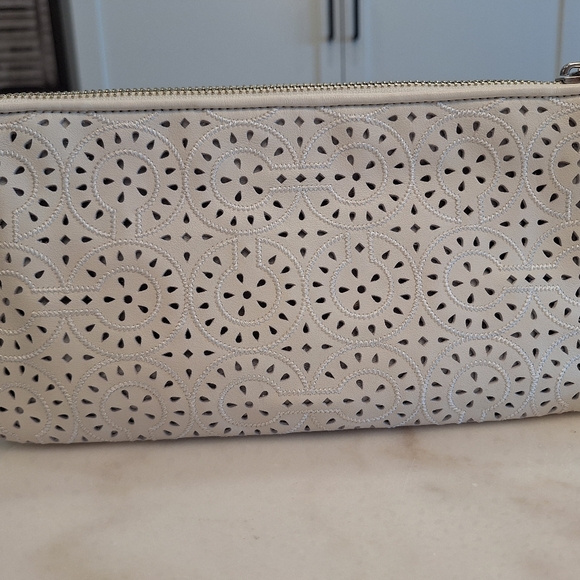 NWT Coach White Madison Leather Perforated Laser Cut Wrislet